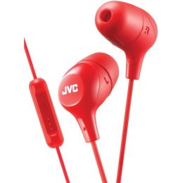 JVC(R) HAFX38MR Marshmallow(R) Inner-Ear Headphones with Microphone (Red)