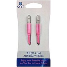 Onn ONA13WI508 3 Feet Auxiliary Cable - Pink
