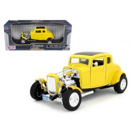 1932 Ford Coupe Hot Rod Yellow 1/18 Diecast Car Model by Motormax