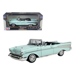1957 Chevrolet Bel Air Convertible Green 1/18 Diecast Model Car by Motormax