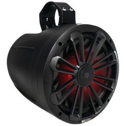 MB Quart(R) NT1-120LB Nautic Series 2-Way Wake Tower Speaker with Matte Black Finish & Mounting Hardware (8 in., 140 Watts, With LED Illumination)