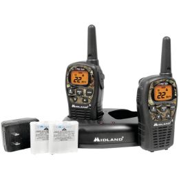 Midland(R) LXT535VP3 24-Mile Camo GMRS Radio Pair Value Pack with Drop-in Charger & Rechargeable Batteries