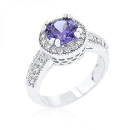 Dark Purple Halo Engagement Ring (size: 07) R08226R-C20-07