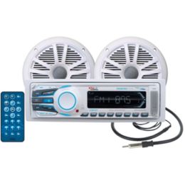 Boss Audio MCK1308WB.6 Package w/MR1308UAB Bluetooth Receiver, 2 MR6W Speakers & MRANT10 Antenna