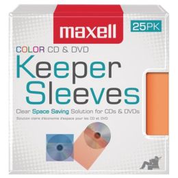 Maxell(R) 190151 CD/DVD Keeper Sleeves, 25 pk