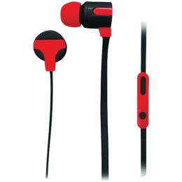 Naxa(R) NE-939 RED ASTRA Isolation Stereo Earphones with Microphone (Red)