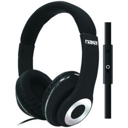 Naxa(R) NE-943 BLACK BACKSPIN Pro Headphones with Microphone (Black)