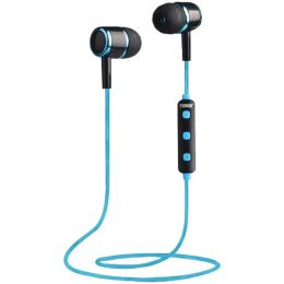 Naxa(R) NE-950 BLACK/BLUE Bluetooth(R) Isolation Earbuds with Microphone & Remote (Blue)