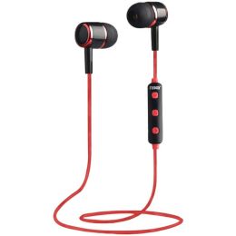 Naxa(R) NE-950 BLACK/RED Bluetooth(R) Isolation Earbuds with Microphone & Remote (Red)