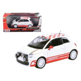 Fiat Abarth 500 R3T White 1/24 Diecast Car Model by Motormax