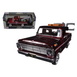 1969 Ford F-100 Tow Truck Burgundy 1/24 Diecast Model by Motormax