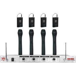 Nady(R) 401 XQ HT 4-Channel 401X Quad Professional VHF Wireless Microphone System