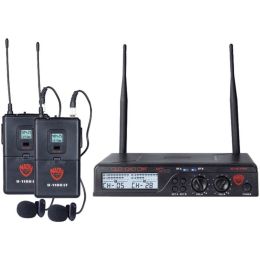 Nady(R) U-2100 LT/O (BAND A/B) UHF Dual 100-Channel Wireless Lavalier Handheld Microphone System