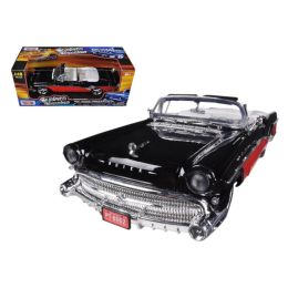 1957 Buick Roadmaster Red/Black Custom 1/18 Diecast Car Model by Motormax