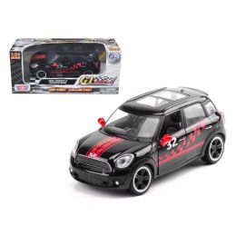 Mini Cooper S Countryman Black Racing 1/24 Diecast Car Model by Motormax