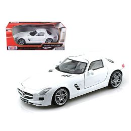 Mercedes SLS AMG Gullwing White 1/18 Diecast Car Model by Motormax