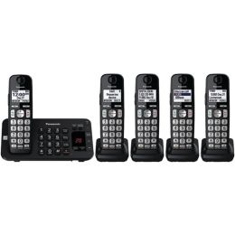 Panasonic(R) KX-TGE445B 5-Handset Expandable Cordless Phone System with Enhanced Noise Reduction