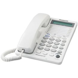 Panasonic(R) KX-TS208W Integrated Corded 2-Line Telephone System with Hearing Aid Compatibility & 16-Digit LCD