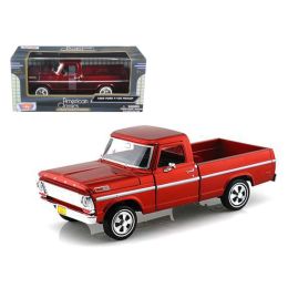 1969 Ford F-100 Pickup Truck Burgundy 1/24 Diecast Car Model by Motormax