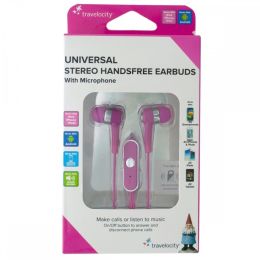 Pink Travelocity Universal Stereo Handsfree Earbuds EL752