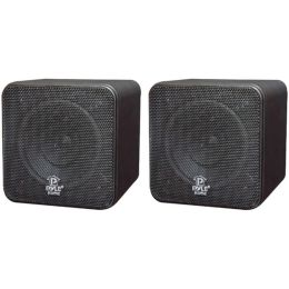 Pyle Home(R) PCB4BK 4 200-Watt Mini-Cube Bookshelf Speakers (Black)