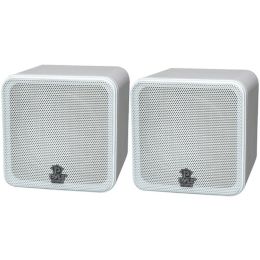 Pyle Home(R) PCB4WT 4 200-Watt Mini-Cube Bookshelf Speakers (White)