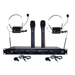 Pyle Pro(R) PDWM4300 4-Microphone VHF Wireless Rack-Mount Microphone System