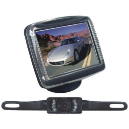 Pyle(R) PLCM36 3.5 Slim TFT LCD Universal Mount Monitor System with License Plate Mount & Backup Camera
