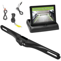 Pyle(R) PLCM4500 Rearview License-Plate Swivel Camera & Pop-up 4.3 Monitor System