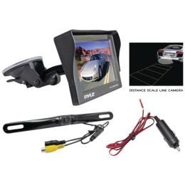 Pyle(R) PLCM4700 4.7 Window Suction-Mount LCD Monitor with Die-Cast License Plate Mount Backup Color Camera & Distance-Scale Line