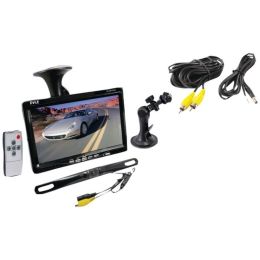Pyle(R) PLCM7500 7 Window Suction-Mount LCD Widescreen Monitor & License Plate Mount Backup Color Camera with Distance-Scale Line