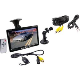 Pyle(R) PLCM7700 7 Window Suction-Mount LCD Widescreen Monitor & Universal Mount Backup Color Camera with Distance-Scale Line
