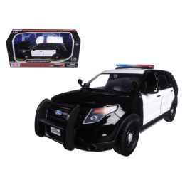 2015 Ford Interceptor Unmarked Police Car Black/White 1/24 Diecast Model Car by Motormax