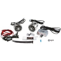 Pyle(R) PLMCA31BT 400-Watt Mounted Motorcycle/ATV/Snowmobile Amp & Weatherproof Dual-Handlebar Speakers with Bluetooth(R)