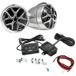 Pyle(R) PLMCA51BT Cycle Series 1,400-Watt Mounted Motorcycle/ATV/Snowmobile Amp & Weatherproof Dual-Handlebar Speakers with Bluetooth(R)