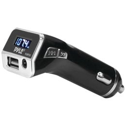 Pyle(R) PLMP2A FM Radio Transmitter with USB Port for Charging Devices & 3.5mm Auxiliary-Input Car Lighter Adapter