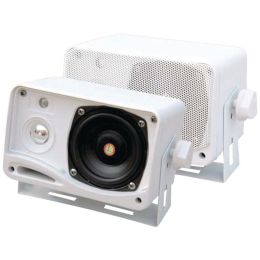 Pyle(R) PLMR24 Hydra Series 3.5 200-Watt 3-Way Weatherproof Mini-Box Speaker System (White)