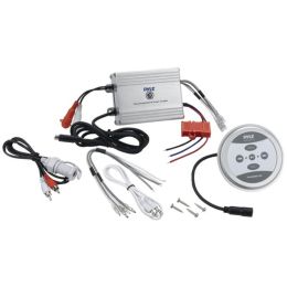 Pyle(R) PLMRMBT5S Hydra Series 2-Channel 600-Watt Water-Resistant Marine Class AB Amp with Bluetooth(R)