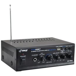 Pyle Pro(R) PTA22BT 40-Watt x 2 Mini Blue Series Bluetooth(R) Stereo Power Amp